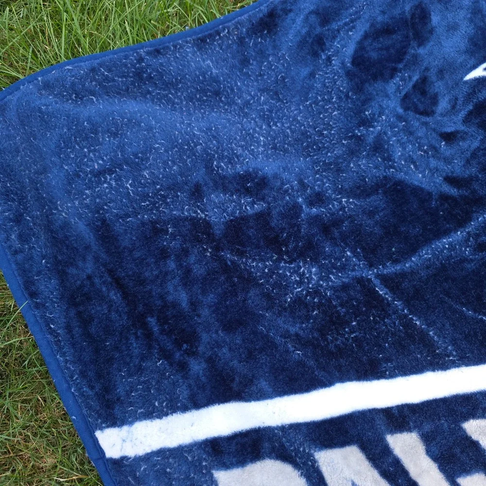 Dallas Cowboys NFL Plush Raschel Throw Blanket Navy Blue Silver 52x72 Football